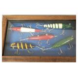 5 vintage fishing lures incl side hook- repainted