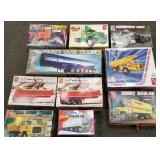 Ten 1/25 scale, etc truck/ trailer models