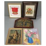 5 framed artwork, etc incl signed McCarty