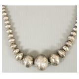 Lg Southwest silver bead necklace: 116.7g,