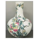 Large Chinese hand painted porcelain floor vase w/