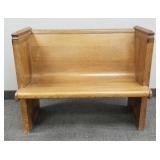Antique oak small pew/ bench- 34'H 41'W 22'D