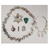 Group artisan silver, etc jewelry- some marked