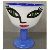 Artist signed Kosta Boda Open Minds vase 8'H