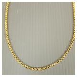 14k gold box-link chain necklace signed D.R.-
