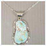 Al Yazzie signed sterling silver pendant