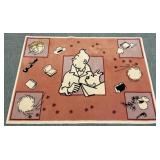 Tin Tin character rug- 3' 3' x 4' 5' (some stains)