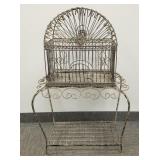 Iron bird cage on stand: 42'H 29'W 18'D