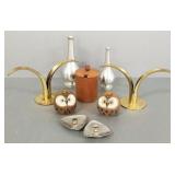 Gp. sm. mid-century metalware, pottery & woodware