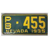 1935 Nevada license plate 5'x 11 1/4'
