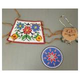 3 Native American beaded items incl 1908 whimsy,