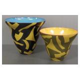 2 Richard Cohen signed artisan pottery vases/