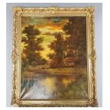Henry T. Harvey signed oil painting on canvas-