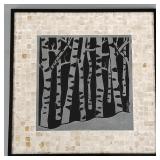 Signed Amy Dallas etched stone wall plaque