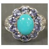 Sterling silver ring s/w sleeping beauty