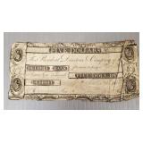 1806 Detroit Bank currency: five dollars