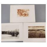 3 pencil signed & #'d Herbert Fink etchings: