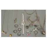Gp sterling & silver jewelry incl rings, necklaces