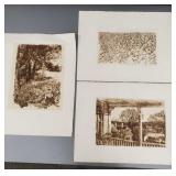 3 pencil signed & #'d Herbert Fink etchings:
