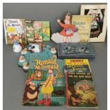 Gp vintage children's items: books, windup toy,