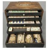Vintage Mahjong set in oak box 7'H 10'W
