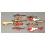 10 spearing decoys- 7.5' longest (some repainted)