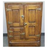 Antique Northern oak ice box- 3 doors: 45'H 34'W