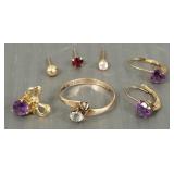 Gp gold jewelry: 14k & 10k- 2.5g total incl stones