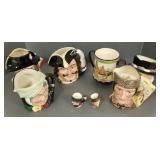 6 Lg Royal Doulton Toby mugs: Captain Morgan, etc