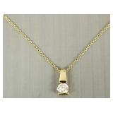 14k gold & approx 0.20ct diamond necklace
