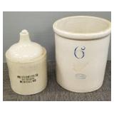 2 Red Wing stoneware items: 2 gal advertising jug