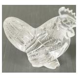 Mini carved rock crystal rooster figure 1 3/4' x