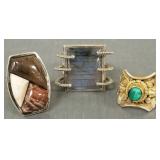 3 artisan sterling silver rings s/w labradorite,