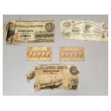 5 pcs U.S. fractional currency, etc (as is cond.)