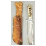 Puma white hunter knife w/ sheath model #6377-