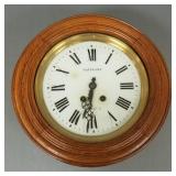 Antique French round wall clock- 14 1/2' diameter