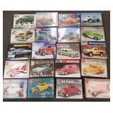 20 boxed 1/25 scale models: cars, hot rods, etc