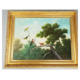 Large C. Angellis signed oil on canvas-