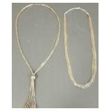 2 sterling liquid silver necklaces