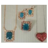 4 pieces jewelry s/w apatite matrix, etc incl