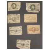 7 pcs U.S. fractional currency (as is condition)