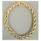 18k gold link bracelet- 7.8g, 7 5/8'L