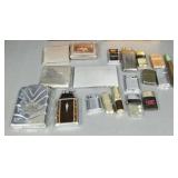 Gp vintage cigarette lighters in 2 dovetailed wood