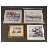 4 signed wildlife prints incl Kouba, etc-