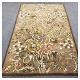 Wool floral hooked style area rug 5' x 8'