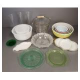 Gp. vintage glassware, Pyrex, depression, etc