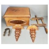 Victorian Walnut sewing box with pair walnut