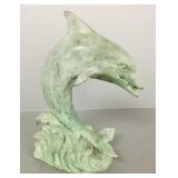 Bronze dolphin form fountain figure- 14'H