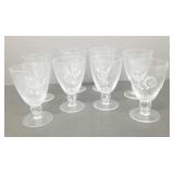 8 signed Juliska stemware- 6 1/2'H