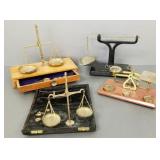 4 small balance scales- 9 1/2' x 10' largest